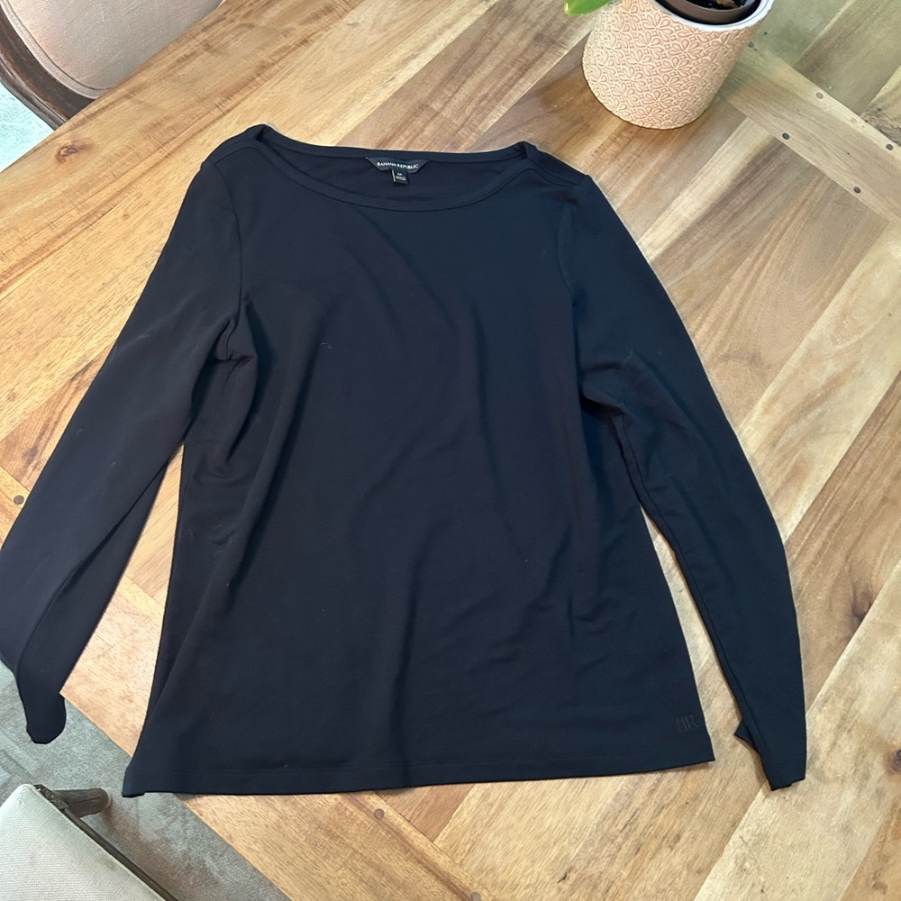 Banana Republic Elegant Black Long Sleeve Top